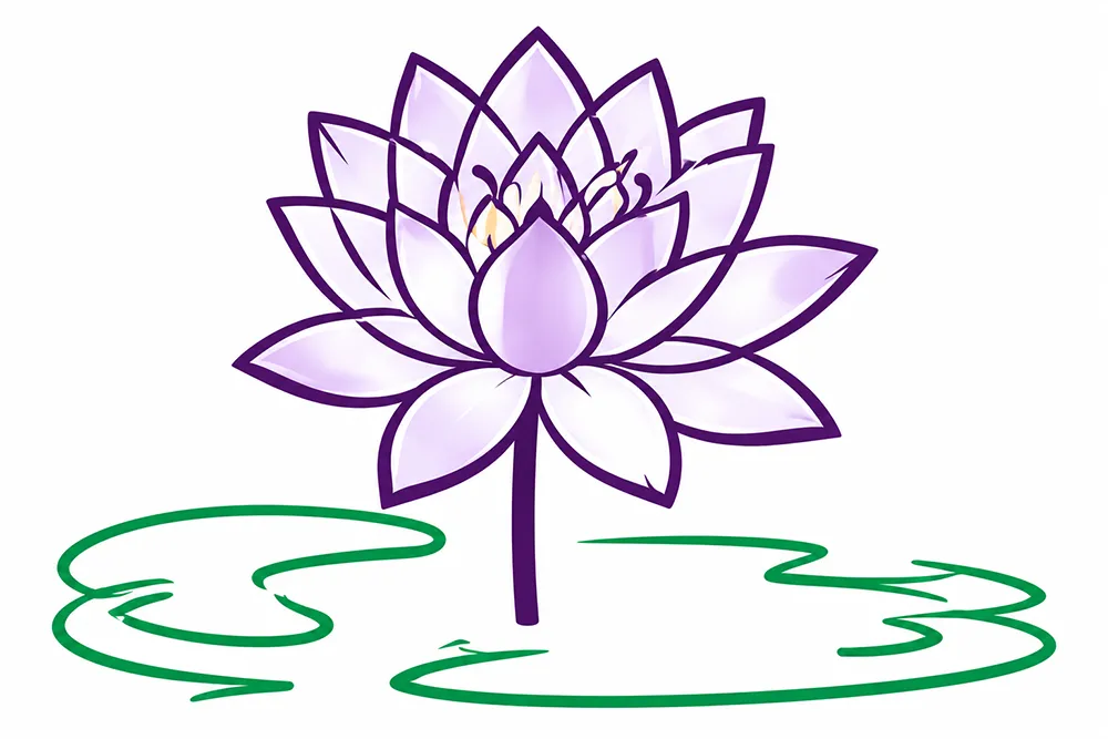 lotus flower with green ripples